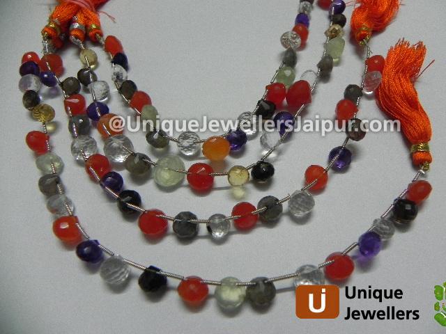 Multi Stone Faceted Onion Beads